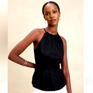 NWT BANANA REPUBLIC POPLIN SEAMED‎ HALTER TOP